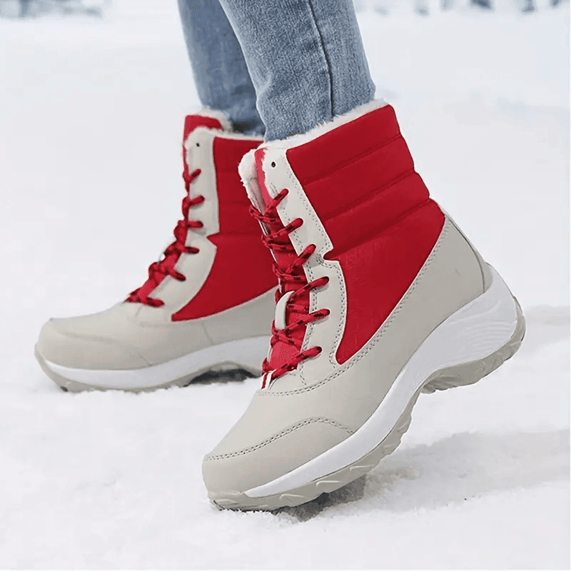 Women’s Waterproof Snow Boots – Warm Fur Platform Winter Shoes with Non-Slip Wedge Sole